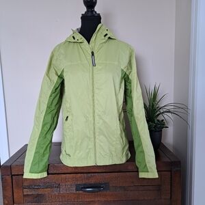 Columbia Packable Jacket Women's Small Green Soft Shell Lightweight Windbreaker
